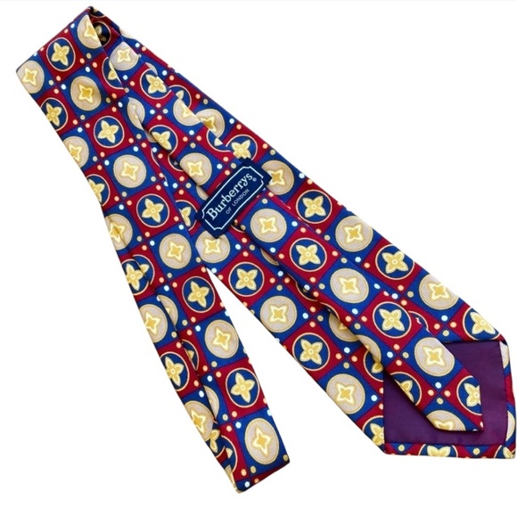 Men’s Vintage '80s Burberry 100% Silk Neck Tie - Picture 1 of 4